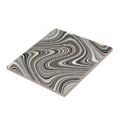 波線 – 淡い茶/砂/ベージュ/ターコイズ/青 タイル (側面)