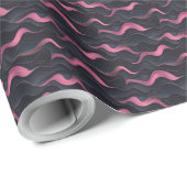 波線（濃い背景）ミニマリストパターン ラッピングペーパー (ロールコーナー)