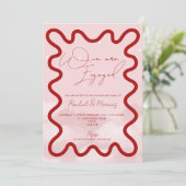 波縁ど波モダン婚約パーティ 招待状 (スタンド正面)