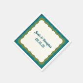 波縁ど状レトロ70sヴィンテージの結婚美的 スタンダードカクテルナプキン (角)