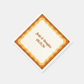 波縁ど状レトロ70sヴィンテージの結婚美的 スタンダードカクテルナプキン (角)