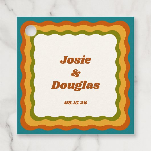 波縁ど状レトロ70sヴィンテージの結婚美的 フェイバータグ (正面)