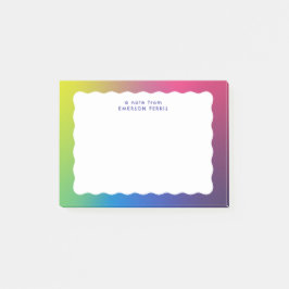 波縁カラフルなトレンディなレトロ ポストイット