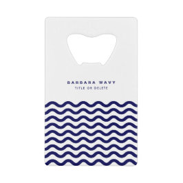 波航海のネイビーブルートレンディースタイリッシュ9波 クレジットカード栓抜き