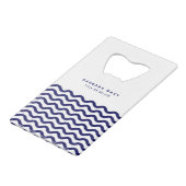 波航海のネイビーブルートレンディースタイリッシュ9波 クレジットカード栓抜き (正面アングル)