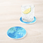 波色の青い抽象芸術 コースター (側面)