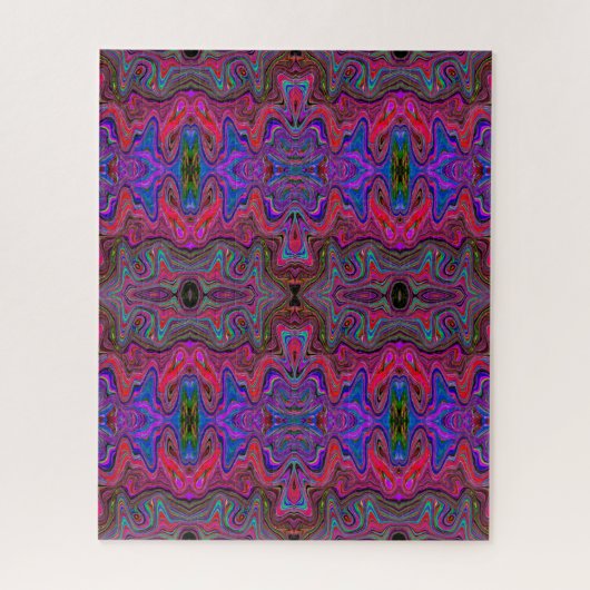 波色の青と虹の赤のパタトリップ（幻覚体験）のようなーン ジグソーパズル (縦)