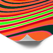 波色サイケデリック数々の線 ポスター (角)