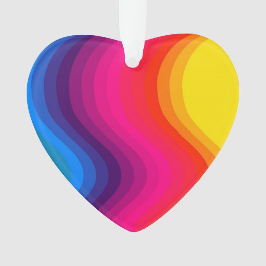 波色-アクリルのハートのオーナメント オーナメント (正面)