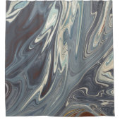 波落ちたの芸術 |最高のモダン絵画抽象芸術 シャワーカーテン (正面)