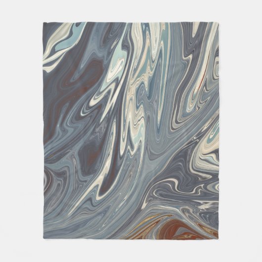 波落ちたの芸術 |最高のモダン絵画抽象芸術 フリースブランケット (正面)