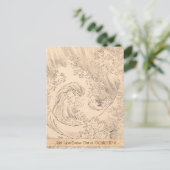 波葛飾北斎ヴィンテージ水辺画 ポストカード (スタンド正面)