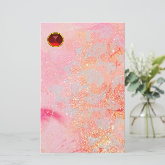 波赤ルビー 便箋 (スタンド正面)