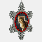 波赤写真縁ど雪片オーナメント スノーフレークピューターオーナメント (左)