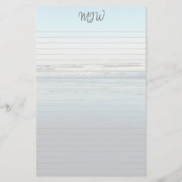 波転がが並んだ書モノグラムの用紙 便箋