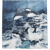 波遊の中のオルカス シャワーカーテン (正面)