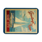 波都市ヨットのヴィンテージ旅行ニュージャージー マグネット (横)