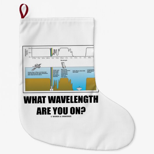 波長は？心理ユーモア ラージクリスマスストッキング (正面)