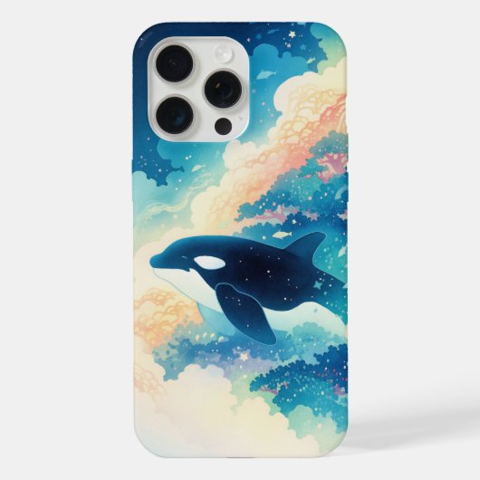 波間に踊るシャチ iPhoneケース (裏面)
