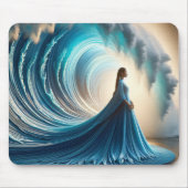 波頭のアジア人女性 マウスパッド (正面)