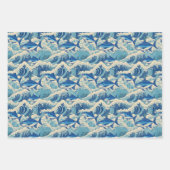 波飛んでいるのマグロ – アヒ柄 ラッピングペーパーシート (正面3)