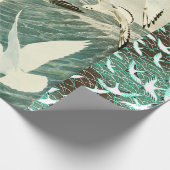 波飛んでいるの上でカモメる ラッピングペーパー (角)