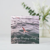 波飛んでいる上のカモメビーチ結婚式 案内状 (スタンド正面)