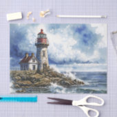 波魅力的のある灯台 薄葉紙 (クラフト)