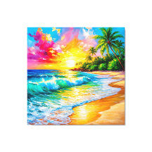 波鮮やかと熱帯絵を描夕日
