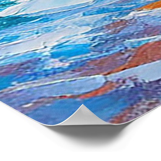 波鮮やかと熱帯絵を描夕日 ポスター (角)