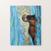 波2の中の絵画水 ジグソーパズル (縦)