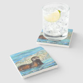 波2の中の絵画水 ストーンコースター (横)