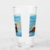 波2の中の絵画水 タンブラーグラス (左)