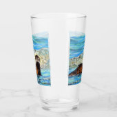波2の中の絵画水 タンブラーグラス (右)