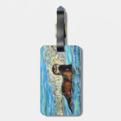 波2の中の絵画水 ラゲッジタグ (裏面縦)