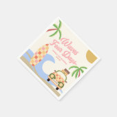 波4日サーフピンク4th誕生日パーティー スタンダードカクテルナプキン (角)