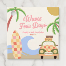 波4日サーフボードピンク4th誕生日パーティー