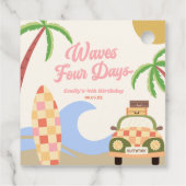 波4日サーフボードピンク4th誕生日パーティー フェイバータグ (裏面)