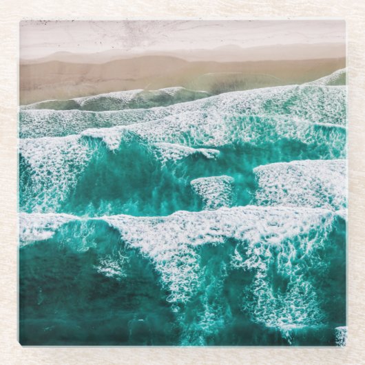 波 ガラスコースター (正面)