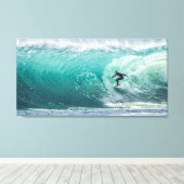 波、サーファー、美しい風景キャンバス印刷 キャンバスプリント (インサイチュ (ウッドフロア))