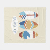 波! サーフボード フリースブランケット (正面(横))