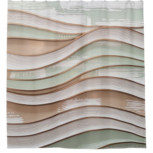 波 シャワーカーテン (正面)