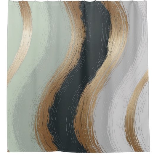 波 シャワーカーテン (正面)