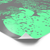 『波』シーンフォームグリーン&グレーのポスター ポスター (コーナー)