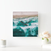 波 スクエア壁時計 (ホーム)