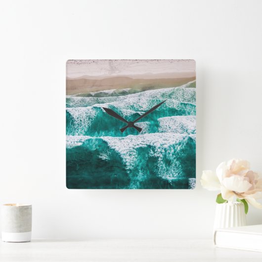 波 スクエア壁時計 (ホーム)