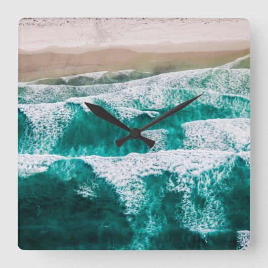 波 スクエア壁時計 (正面)