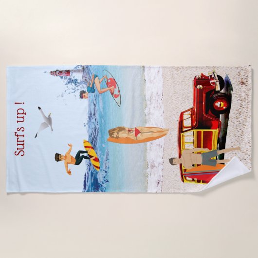 波! ビーチタオル (正面)