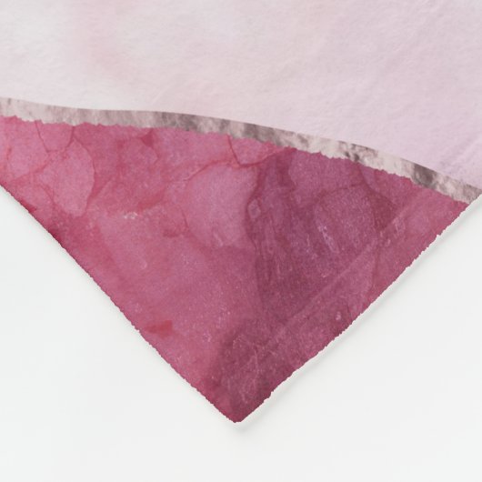 波 – ピンク大理石抽象芸術 フリースブランケット (角)