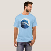 波/投票ロゴのメンズ薄色Tシャツ Tシャツ (正面フル)